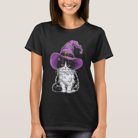 ラグドール 猫 魔女 ハロウィン Tシャツ (正面)