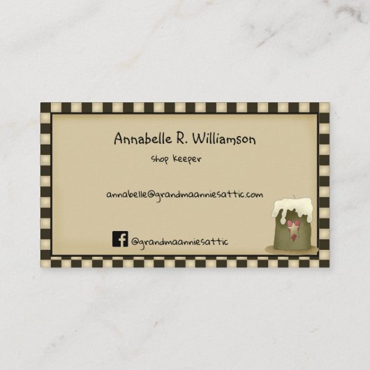 ラグドー初期のルの柳の木の素朴国 名刺 (裏面)