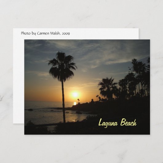 ラグナのビーチの日没の郵便はがき ポストカード (正面/裏面)
