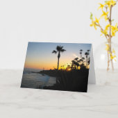 ラグナのビーチの日没 カード (黄色い花)