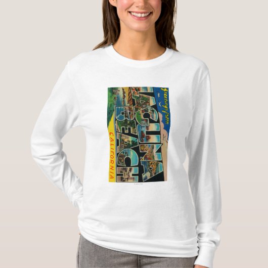 ラグナのビーチ、カリフォルニア-大きい手紙場面 Tシャツ (正面)