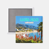 ラグナビーチオレンジカウンティカリフォルニアヴィンテージ マグネット (正面/裏面)