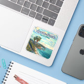ラグナビーチカリフォルニアオレンジカウンティヴィンテージ シール (ノートパソコンとiPhone)