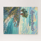 ラグナビーチカリフォルニアオレンジカウンティヴィンテージ ジグソーパズル (横)