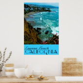 ラグナビーチカリフォルニアヴィンテージトラベル ポスター (キッチン)