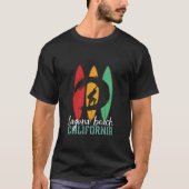 ラグナビーチカリフォルニアヴィンテージレトロサーフィン Tシャツ (正面)