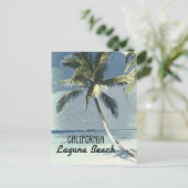 ラグナビーチカリフォルニアヴィンテージレトロポスターアート ポストカード (スタンド正面)