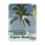 ラグナビーチカリフォルニアヴィンテージレトロポスターアート マグネット (縦)