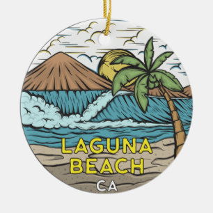 ラグナビーチカリフォルニアヴィンテージ セラミックオーナメント