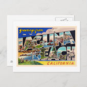 ラグナビーチカリフォルニアCAラージレター ポストカード (正面/裏面)