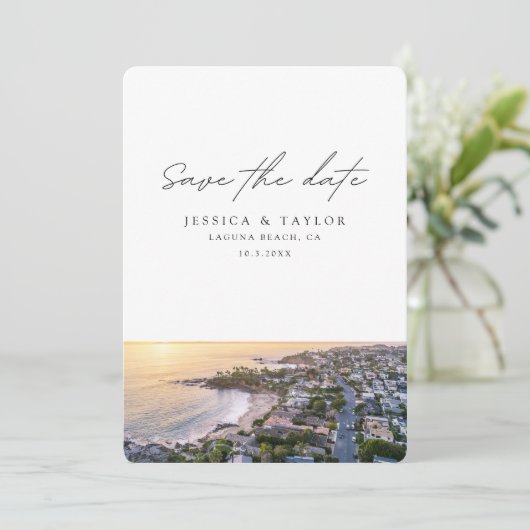 ラグナビーチ結婚式日付の保存 招待状 (スタンド正面)