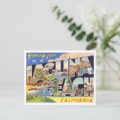 ラグナビーチ,カリフォルニア州ヴィンテージビッグレター ポストカード (スタンド正面)