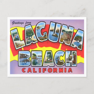 ラグナビーチ,カリフォルニア州ヴィンテージビッグレター ポストカード