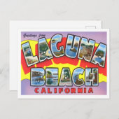 ラグナビーチ,カリフォルニア州ヴィンテージビッグレター ポストカード (正面/裏面)