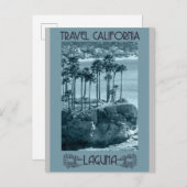 ラグナビーチ カリフォルニア ヴィンテージ トラベル ポスター ポストカード (正面/裏面)
