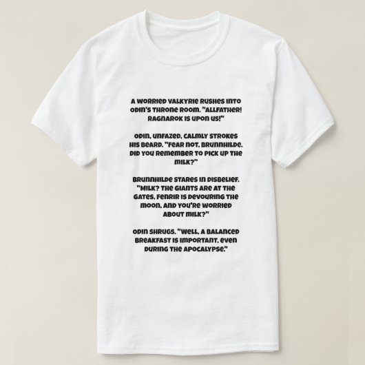 ラグナロクについての愛のジョーク Tシャツ (デザイン正面)