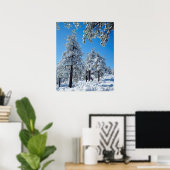 ラグナ山脈の雪に覆われた木々 ポスター (ホームオフィス)