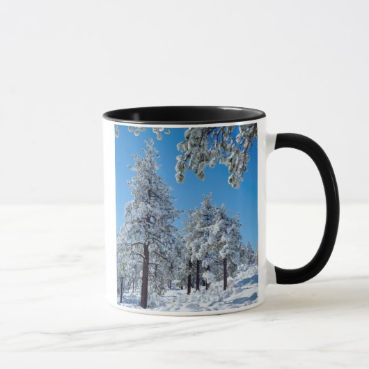 ラグナ山脈の雪に覆われた木々 マグカップ (右)