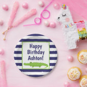 ラグビストライプーパーティーパーソナライズされたプレート ペーパープレート (パーティー)