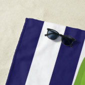 ラグビストライプービーチパーソナライズされたタオル ビーチタオル (インサイチュ)