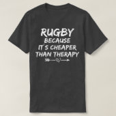 ラグビーおもしろいビーことわざセラピーラグビーのコーチ Tシャツ (デザイン正面)