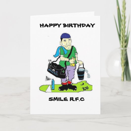ラグビーおもしろいビー誕生日カード カード (正面)