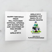 ラグビーおもしろいビー誕生日カード カード (内部)