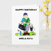 ラグビーおもしろいビー誕生日カード カード (黄色い花)