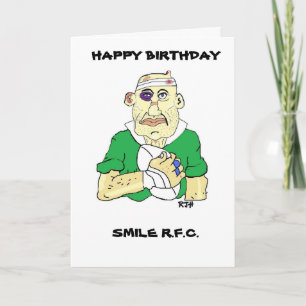 ラグビーおもしろいビー誕生日カード カード