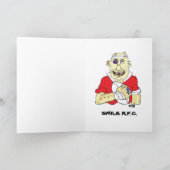 ラグビーおもしろいビー誕生日カード カード (内部)