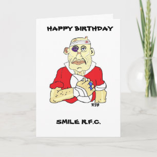 ラグビーおもしろいビー誕生日カード カード