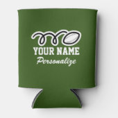 ラグビーおもしろいボール漫画名前をカスタムする誕生日プレゼント 缶クーラー (正面)