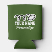 ラグビーおもしろいボール漫画名前をカスタムする誕生日プレゼント 缶クーラー (裏面)