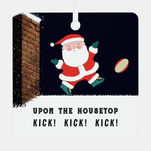 ラグビーおもしろい収集可能セラミックオーナメント メタルオーナメント (正面)