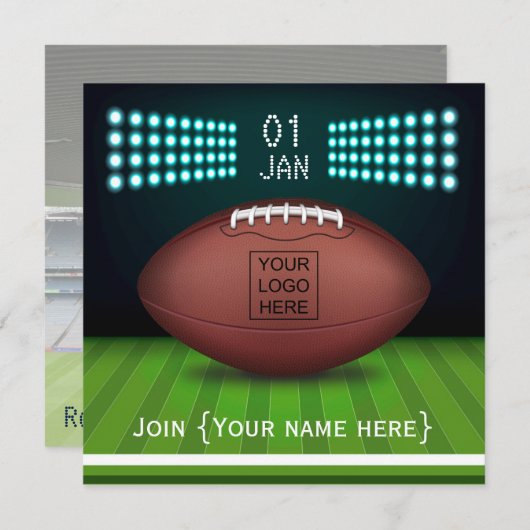 ラグビーお祝いパーティの招待状の写真の追加 招待状 (正面/裏面)