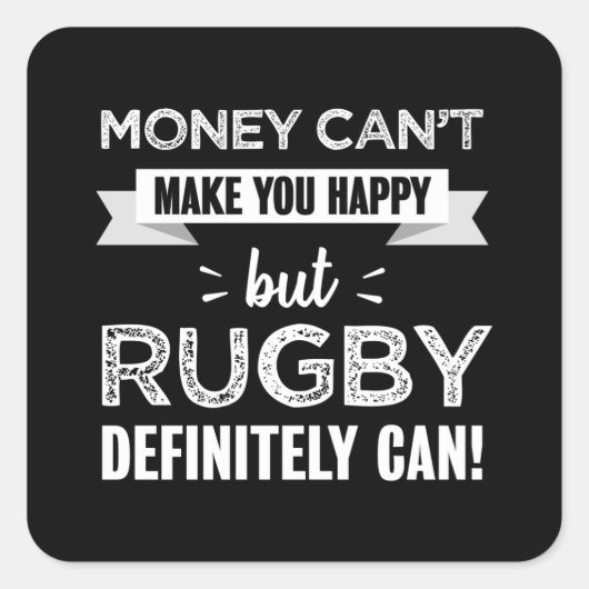 ラグビーが幸せなギフトをおもしろい作る スクエアシール (正面)