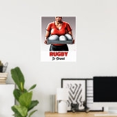 ラグビーが提供 – ラグビー絵画ズプリント ポスター (ホームオフィス)