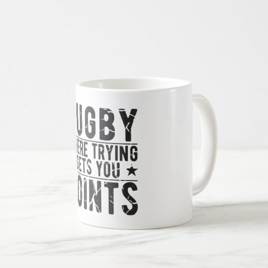 ラグビーが点を取る-ラグビーの贈おもしろいり物 コーヒーマグカップ (正面右)