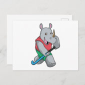 ラグビーでホッケー ハッケーのバット ポストカード (正面/裏面)