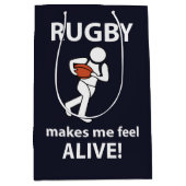 ラグビーで感じ生きるラグビー ミディアムペーパーバッグ (正面)