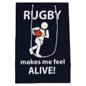 ラグビーで感じ生きるラグビー ミディアムペーパーバッグ (裏面)