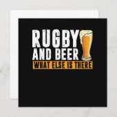 ラグビーとビール ラグビー選手 ラグビーチーム ギフト 招待状 (正面/裏面)