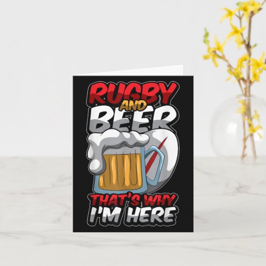 ラグビーとビールWhy Im Here Rugger おもしろい Quot カード (黄色い花)
