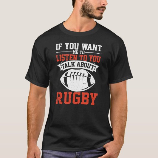 ラグビーについて Tシャツ (正面)