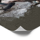 ラグビーにレザーボール遊が掛かる ポスター (角)