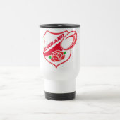 ラグビーのイギリスの英国のばら色の球の盾 トラベルマグ (中央)