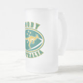 ラグビーのオーストラリアのカンガルーのワラビーのオーストラリア人 フロストグラスビールジョッキ (正面右)