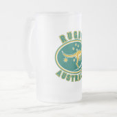 ラグビーのオーストラリアのカンガルーのワラビーのオーストラリア人 フロストグラスビールジョッキ (正面左)