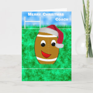 ラグビーのコーチのクリスマス シーズンカード