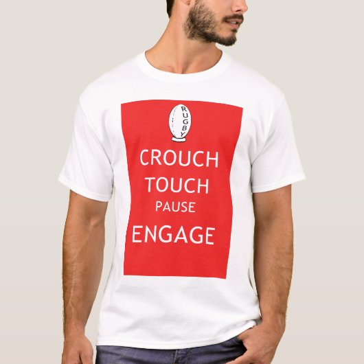 ラグビーのスクラムの指示(古い) Tシャツ (正面)